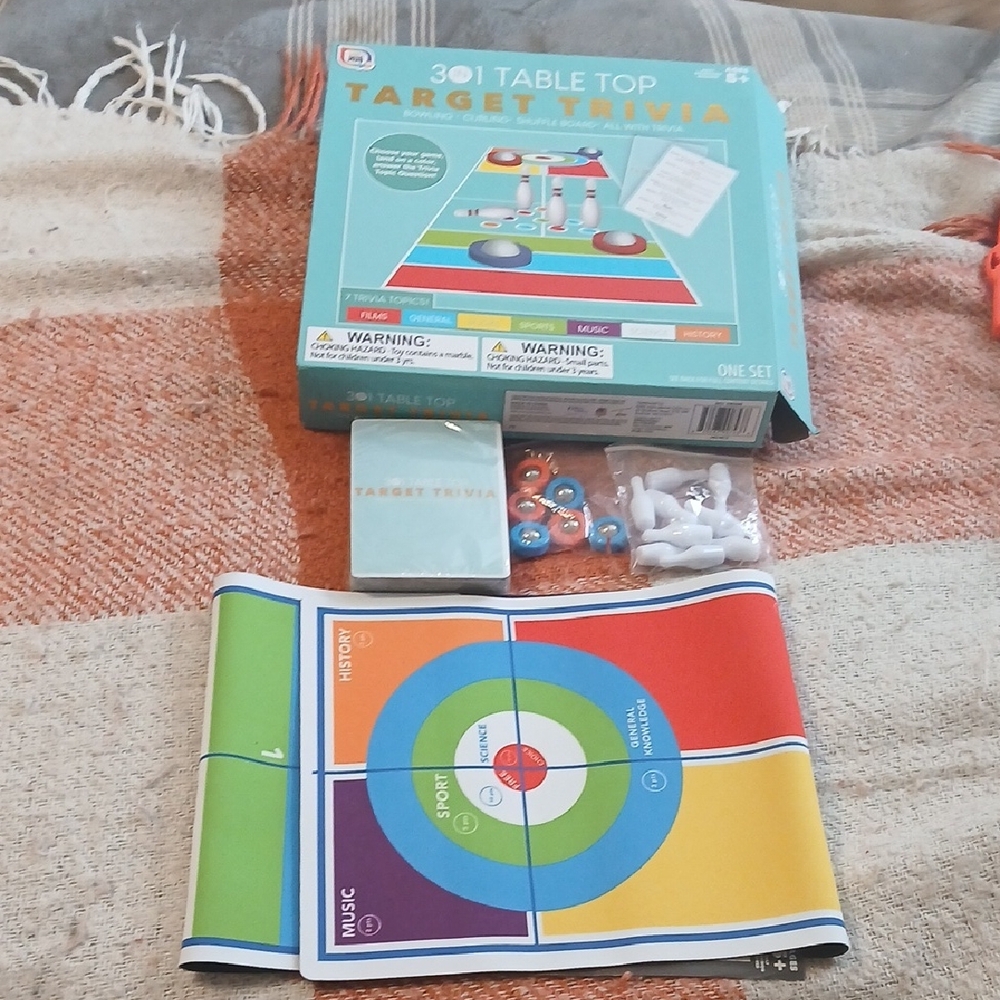 3in1 Tabletop Target Trivia Board Game